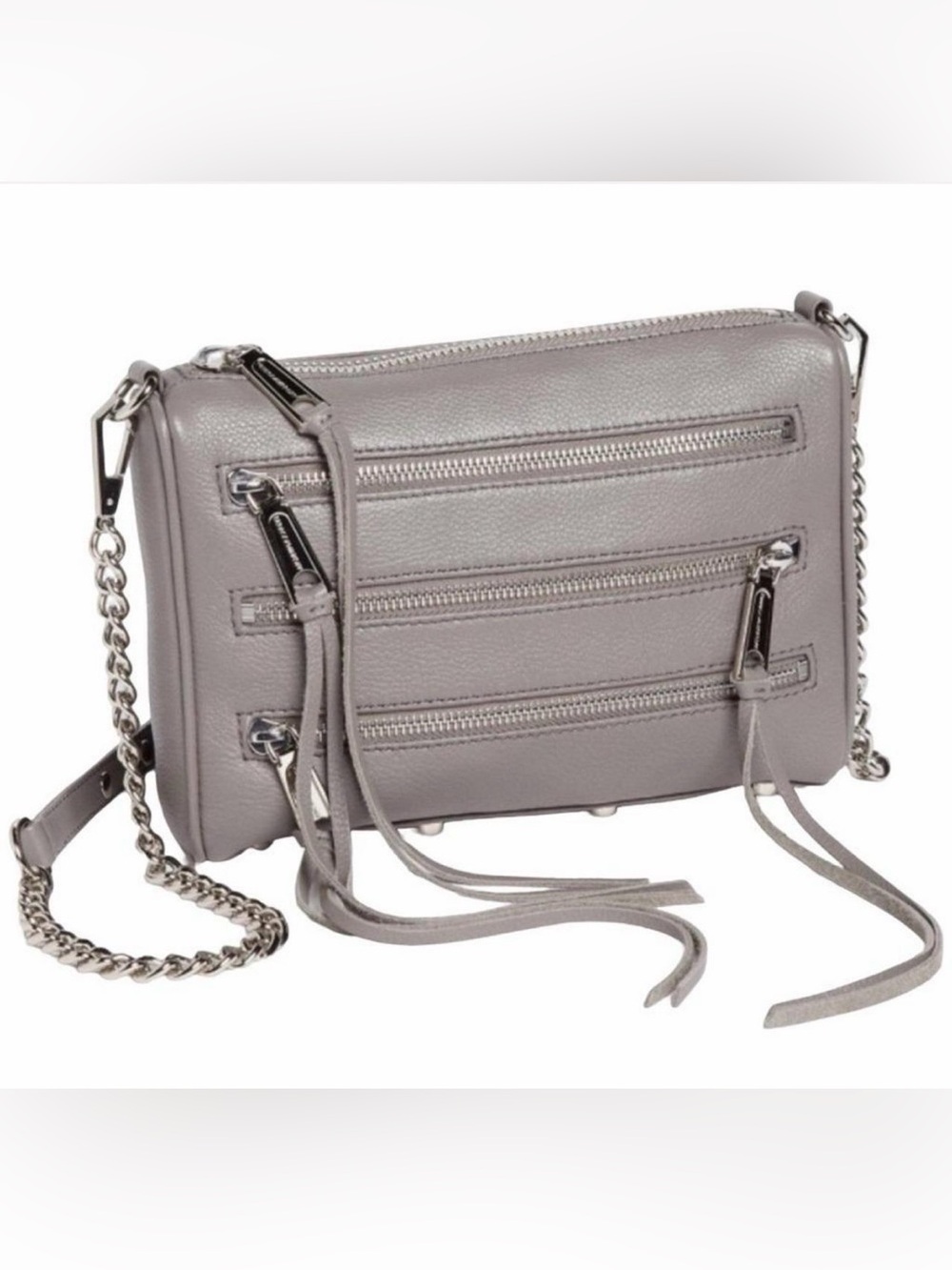 Rebecca Minkoff gray Crossbody with Triple Zip Front